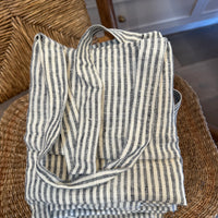 Stripped Linen Tote