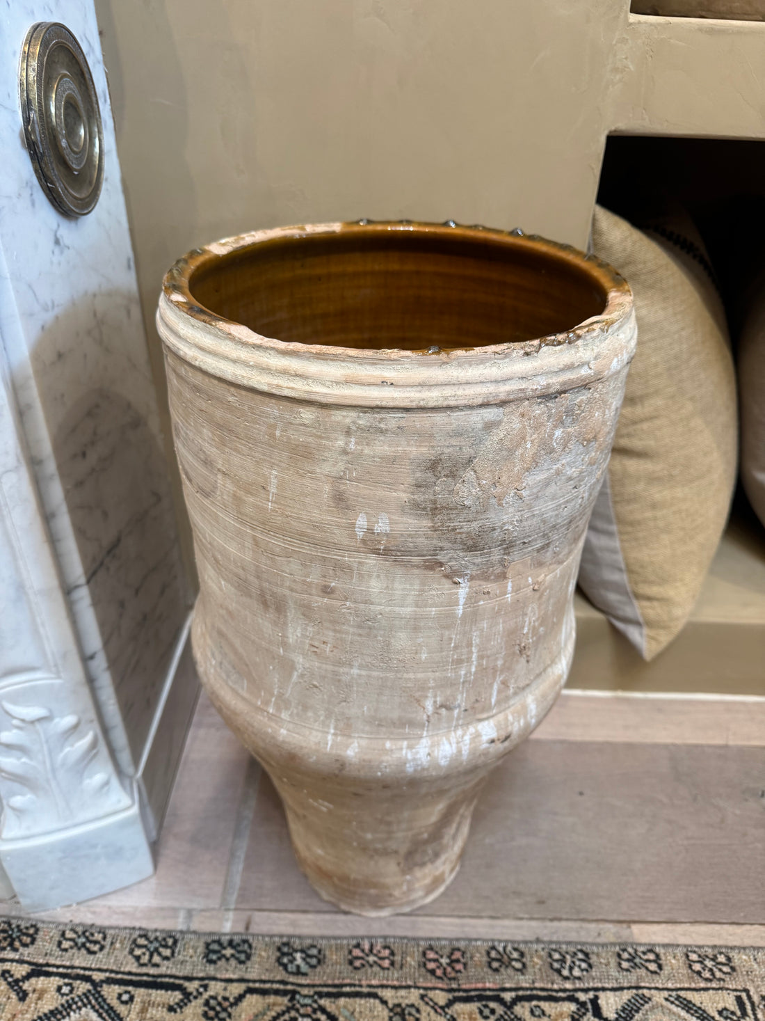 Large Terracotta Pot with Glaze