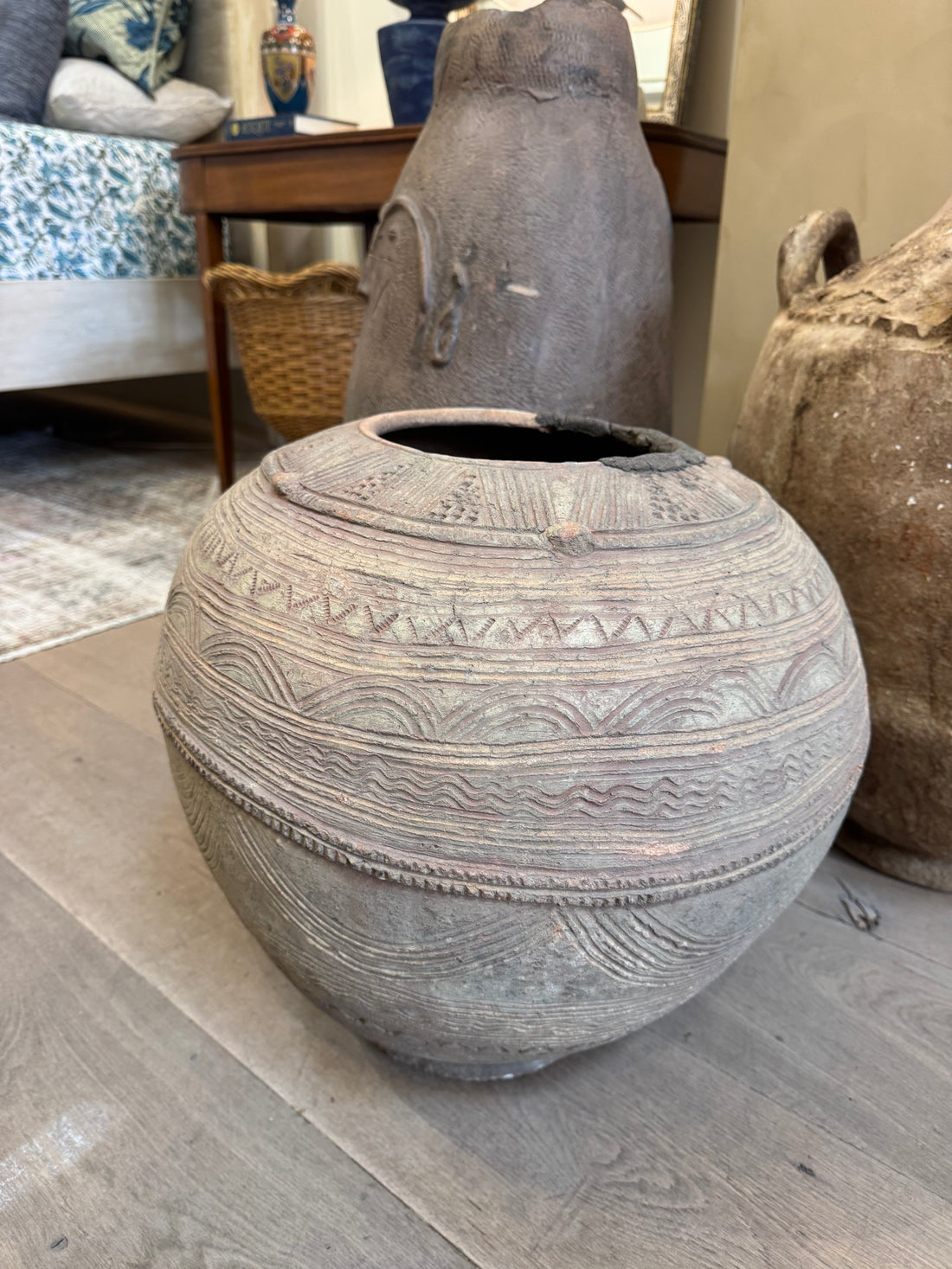 Carved Spanish Pot