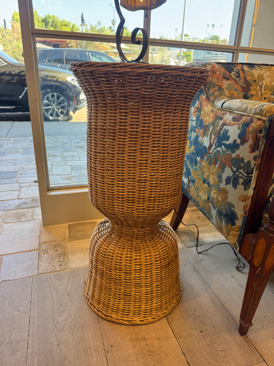 Vintage Handwoven Wicker Plant Stand