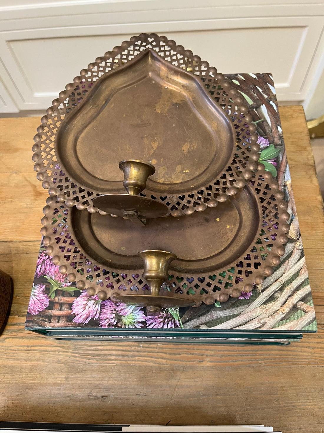 Brass Heart Candle Sconces
