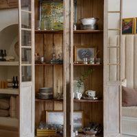 White Wash Long Door Cabinet