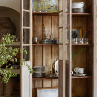 White Wash Long Door Cabinet