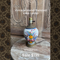 Vintage Hand Painted Vase Lamp