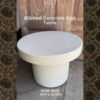 Ribbed Concrete End Table