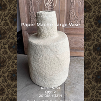 Paper Mache Large Vase - Pair