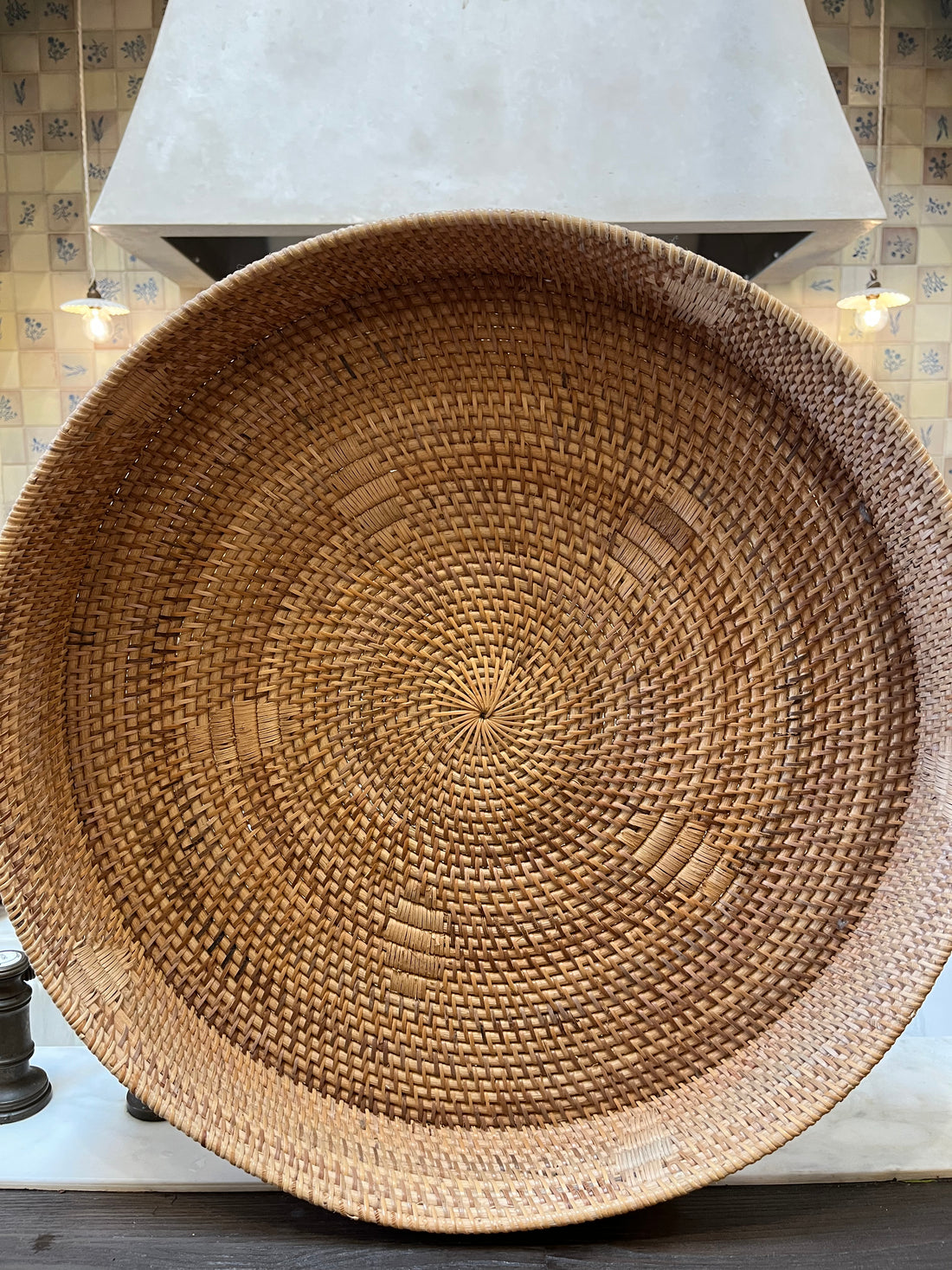 Large Woven Tray-Blonde