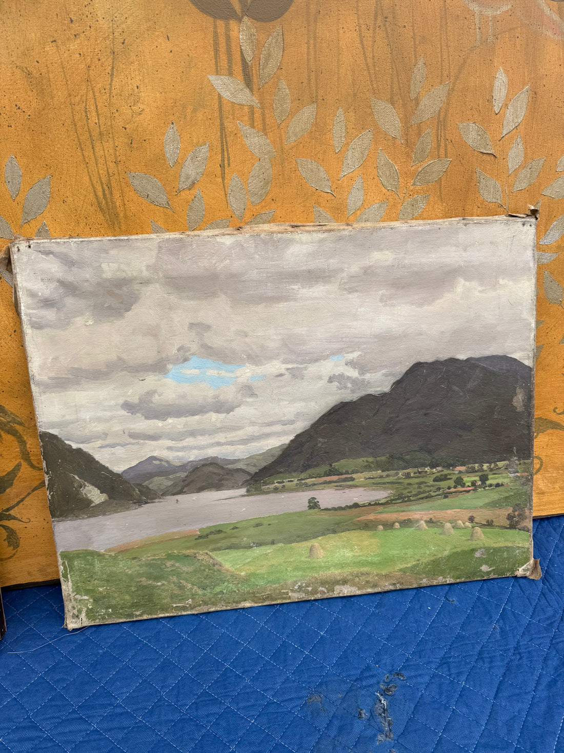 Scottish 1920s Landscape Lake Original Oil Painting