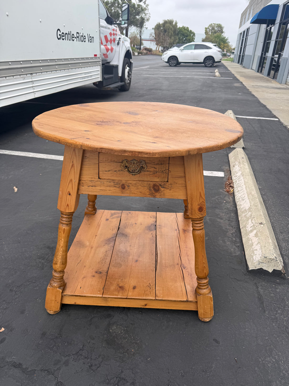 Old World Single Drawer Cricket Table