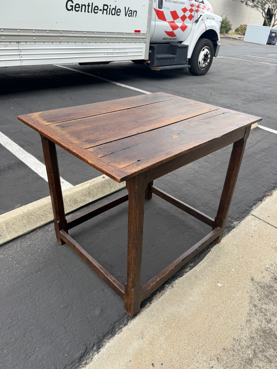 Mid 1800s Walnut Plank Side Table
