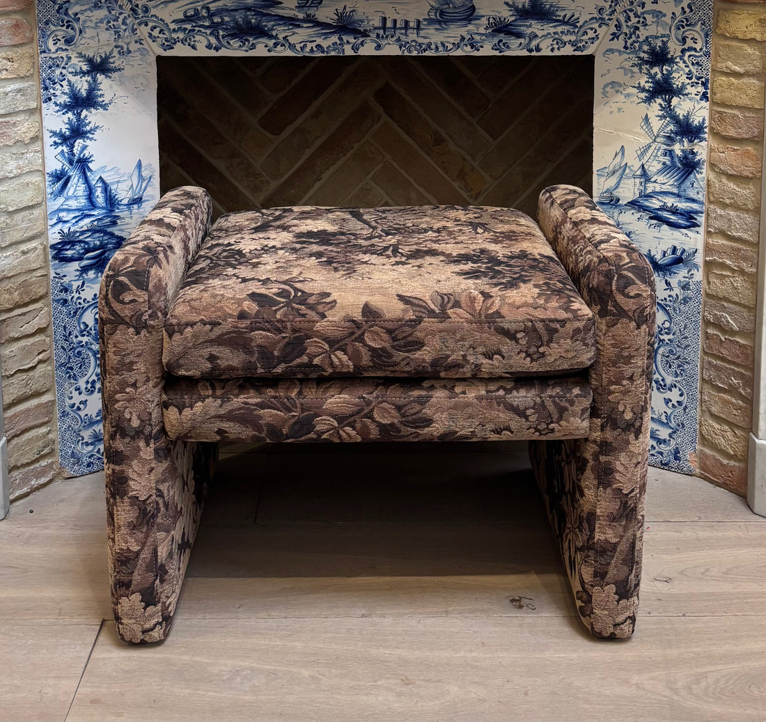 Brown Floral Bench