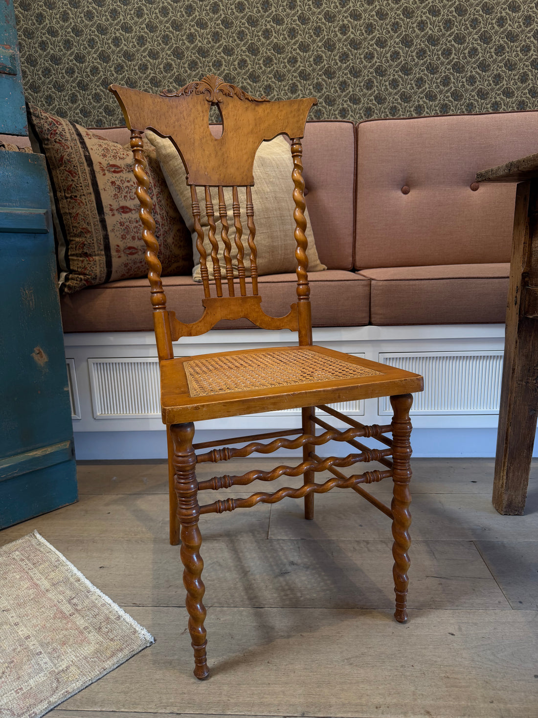 French Barley Twist Cane Chair