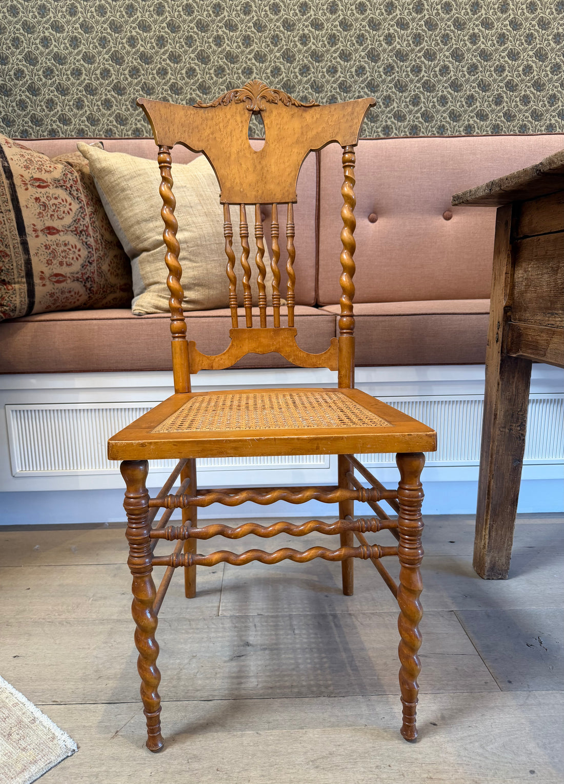 French Barley Twist Cane Chair
