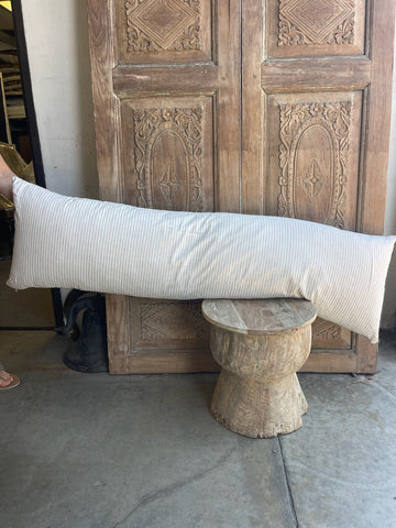 Striped Taupe Lumbar Pillow