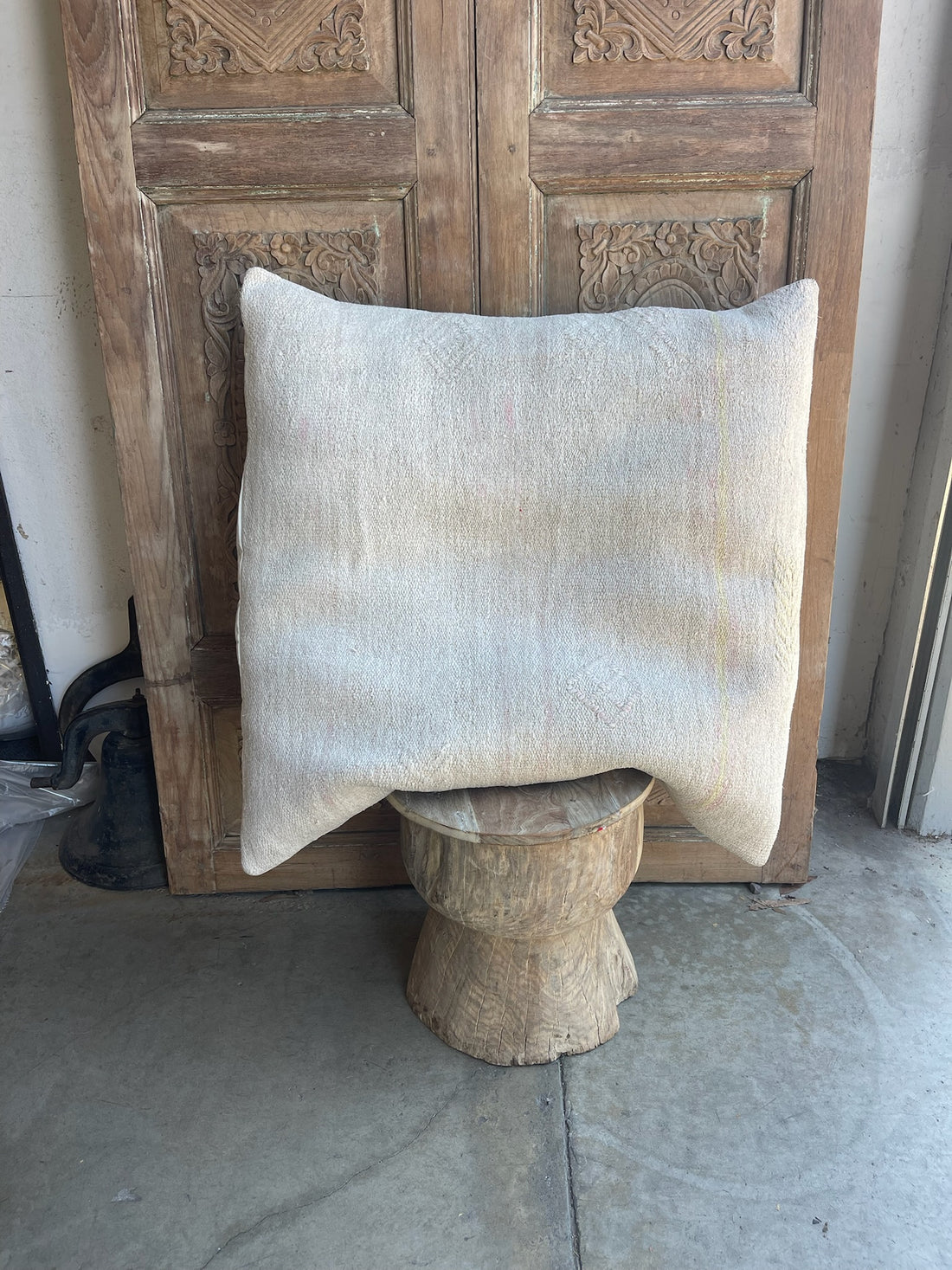 Hand Made Textured Cream Pillow