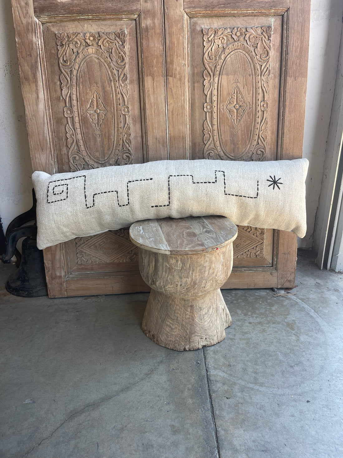 Hand Woven/ Hand Stitched Cream Lumbar