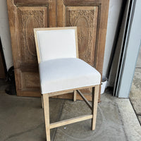 Upholstered & Wood Frame Counter Stools - Set of 2