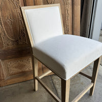 Upholstered & Wood Frame Counter Stools - Set of 2