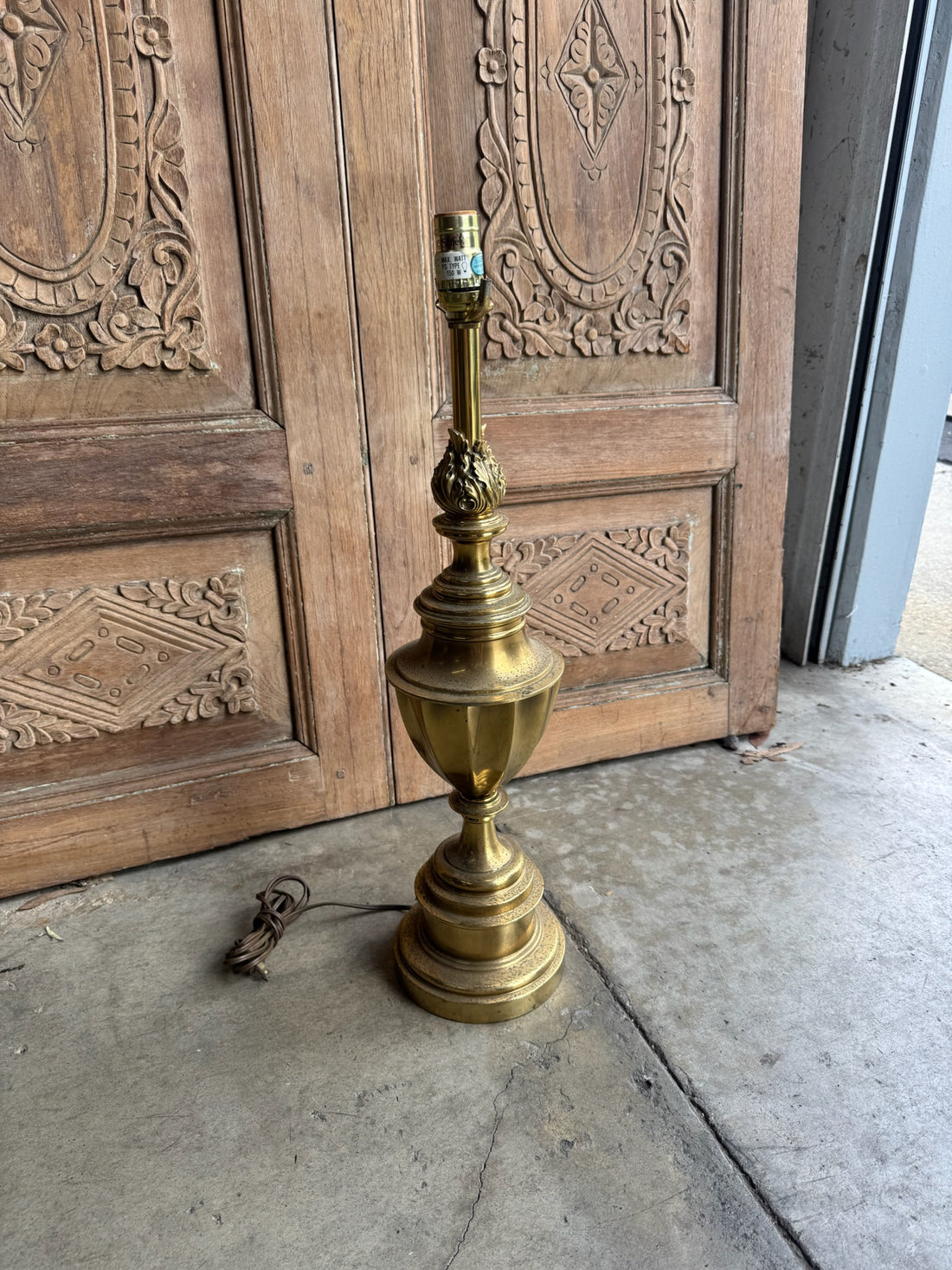 Vintage Mid 20th Century Brass Table Lamp - Pair