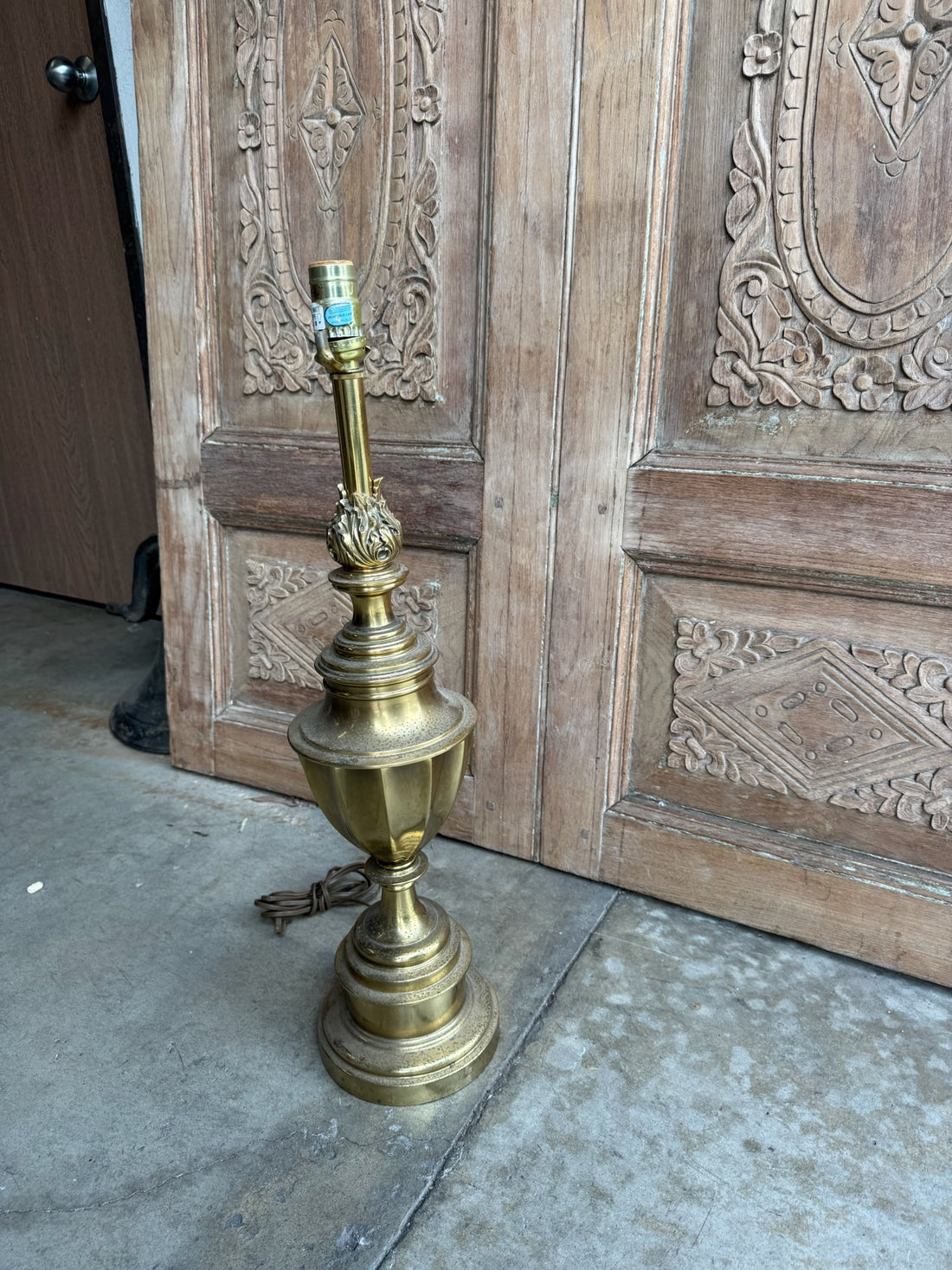 Vintage Mid 20th Century Brass Table Lamp - Pair