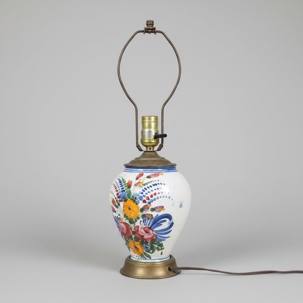 Vintage Hand Painted Vase Lamp