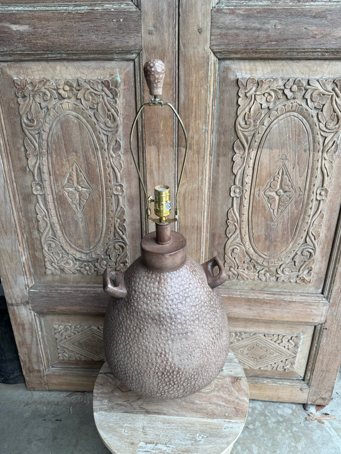 Texture Ceramic Table Lamp with Handles