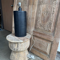 Distressed Black Table Lamp - Pair