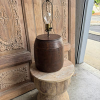 Vintage Wood Barrel Lamp
