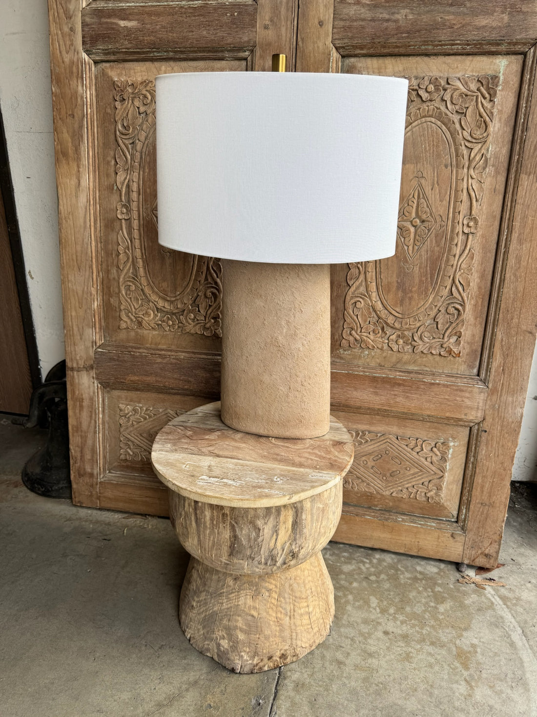 Textured Adobe Table Lamp