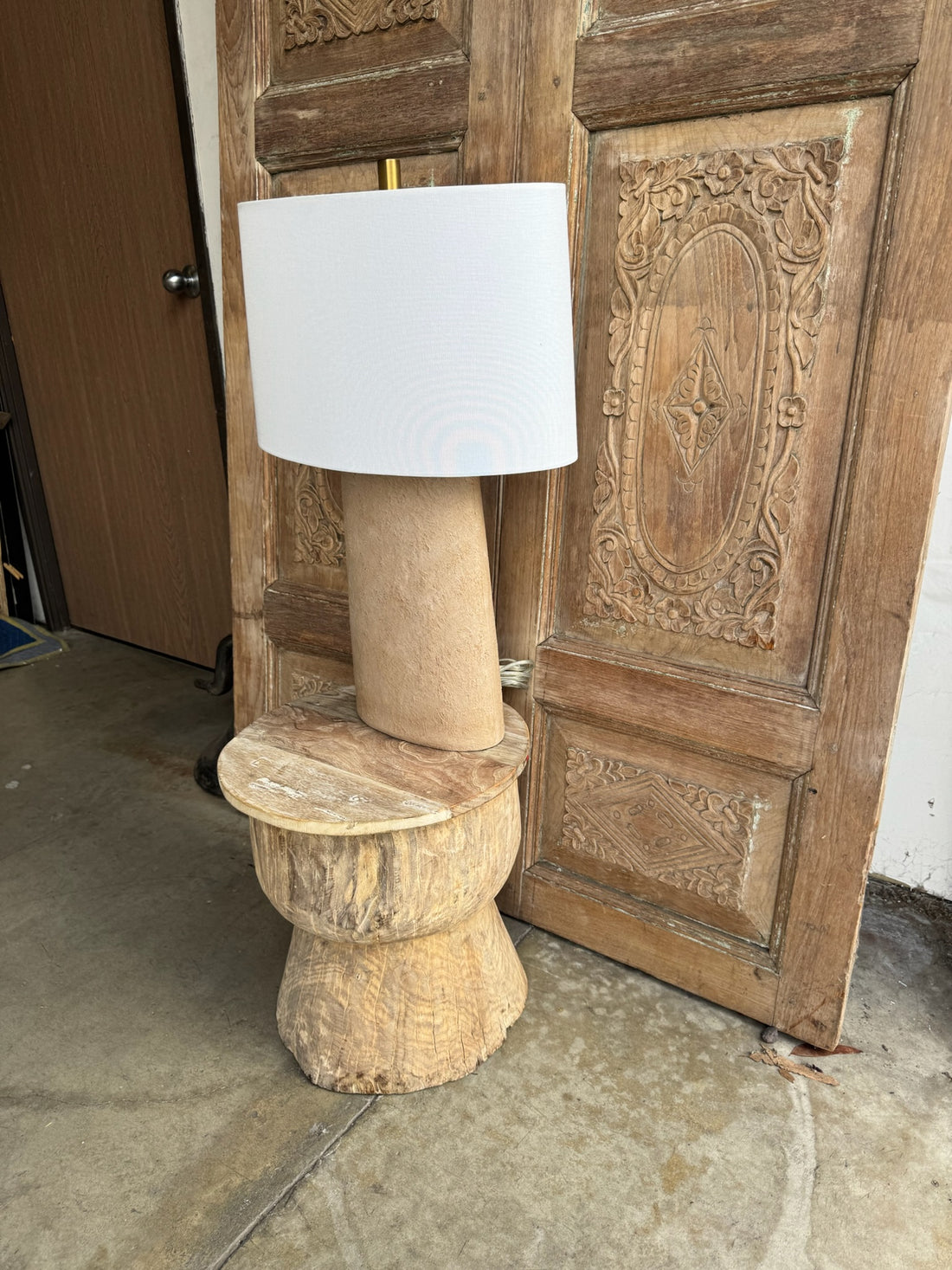 Textured Adobe Table Lamp
