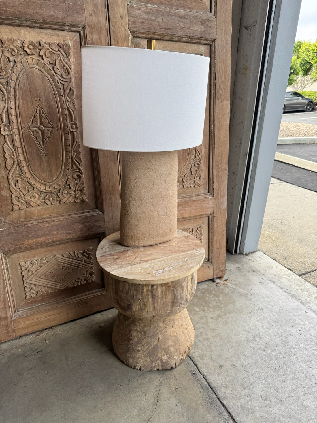 Textured Adobe Table Lamp