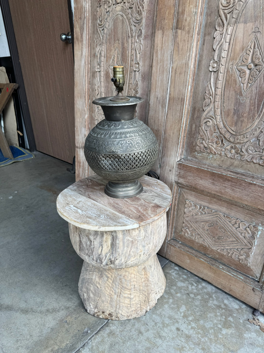 Vintage Moroccan Relief Lamp