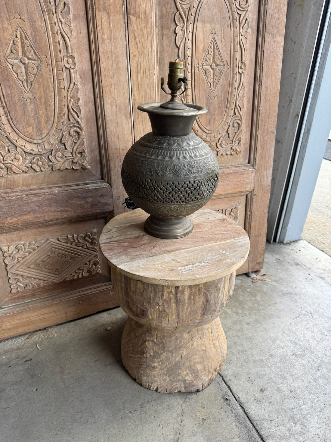Vintage Moroccan Relief Lamp