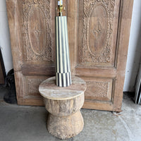 Porcelain Black and Cream Striped Lamp
