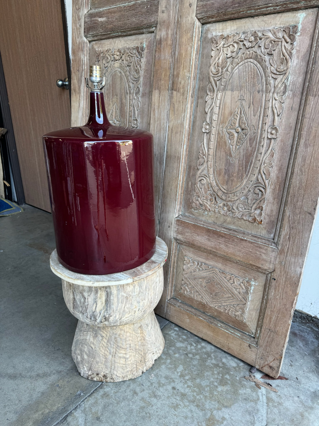 Large Polished Ceramic Table Lamp