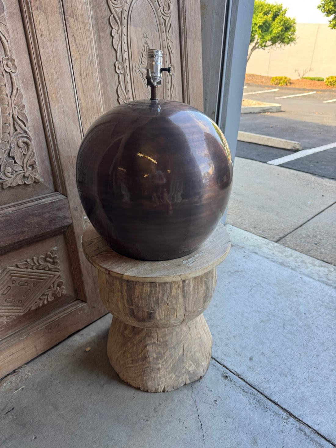 Metallic Eggplant Lamp