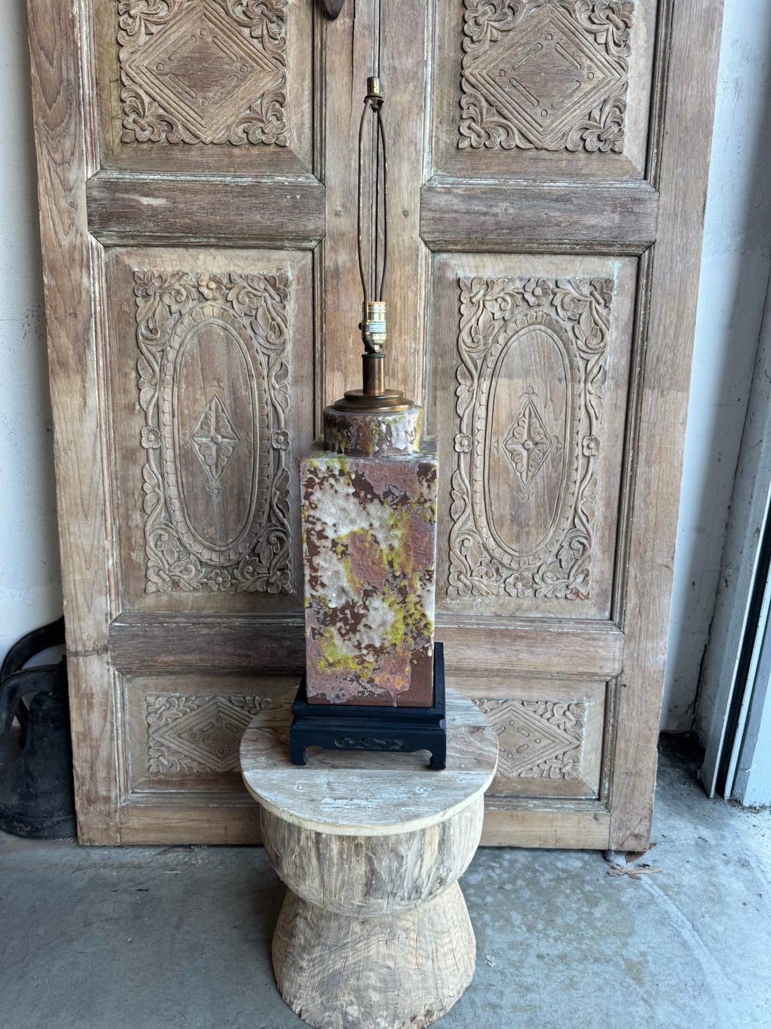 Vintage Pottery Lamp Base