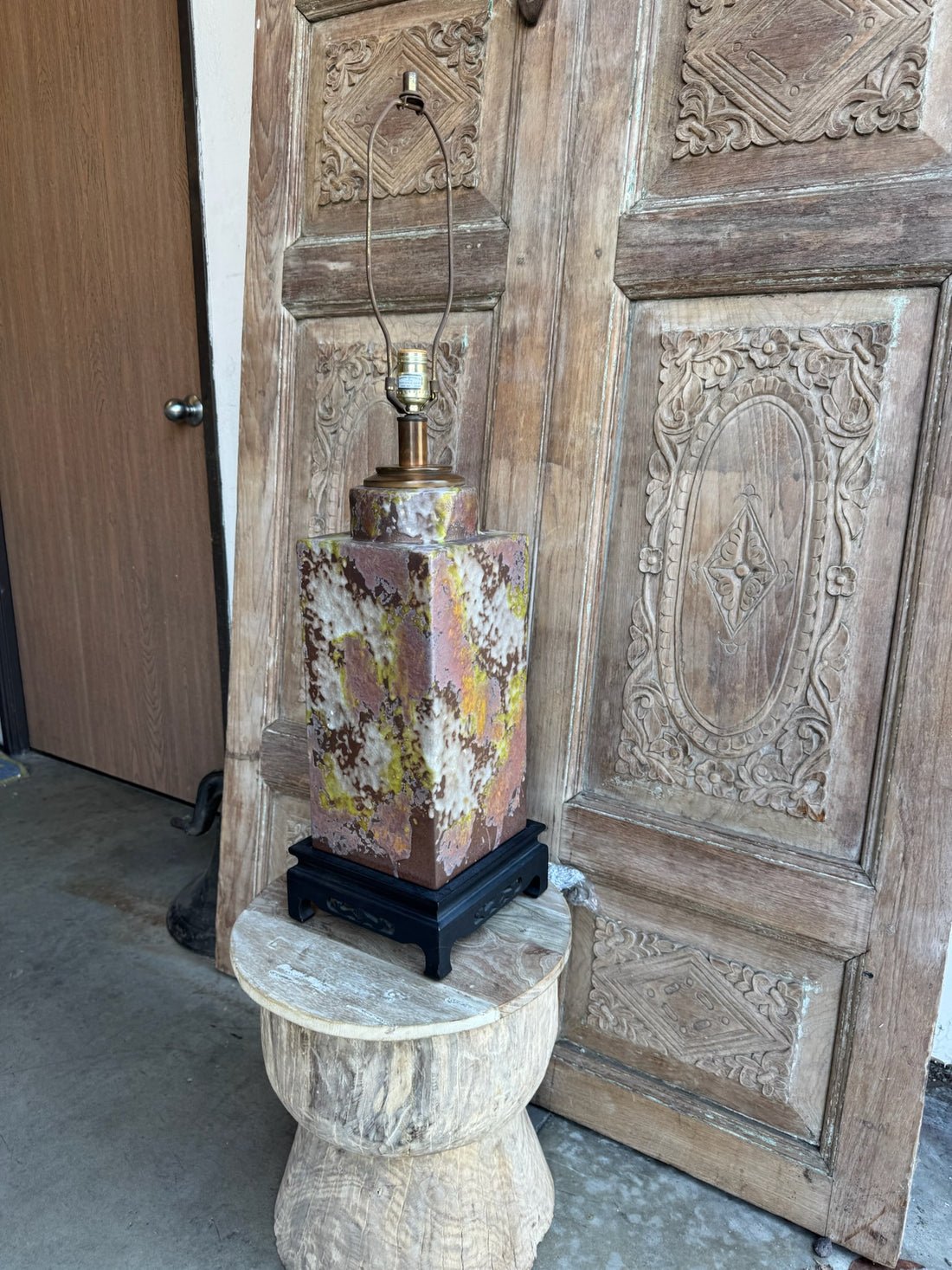 Vintage Pottery Lamp Base