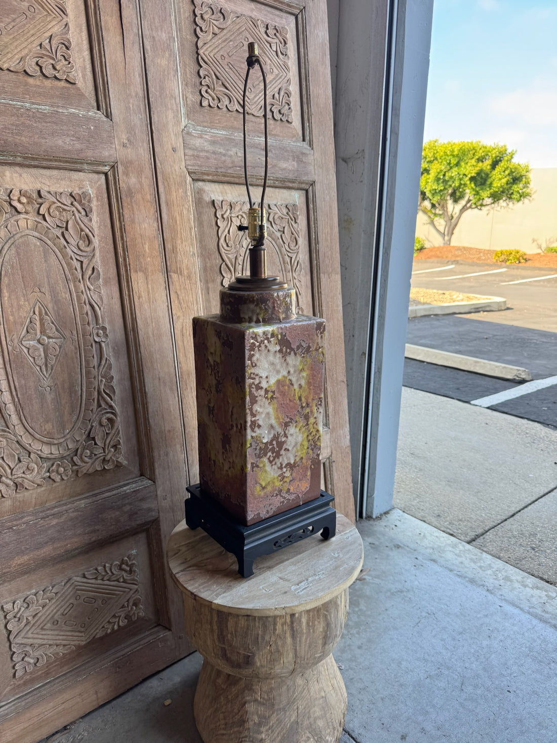 Vintage Pottery Lamp Base