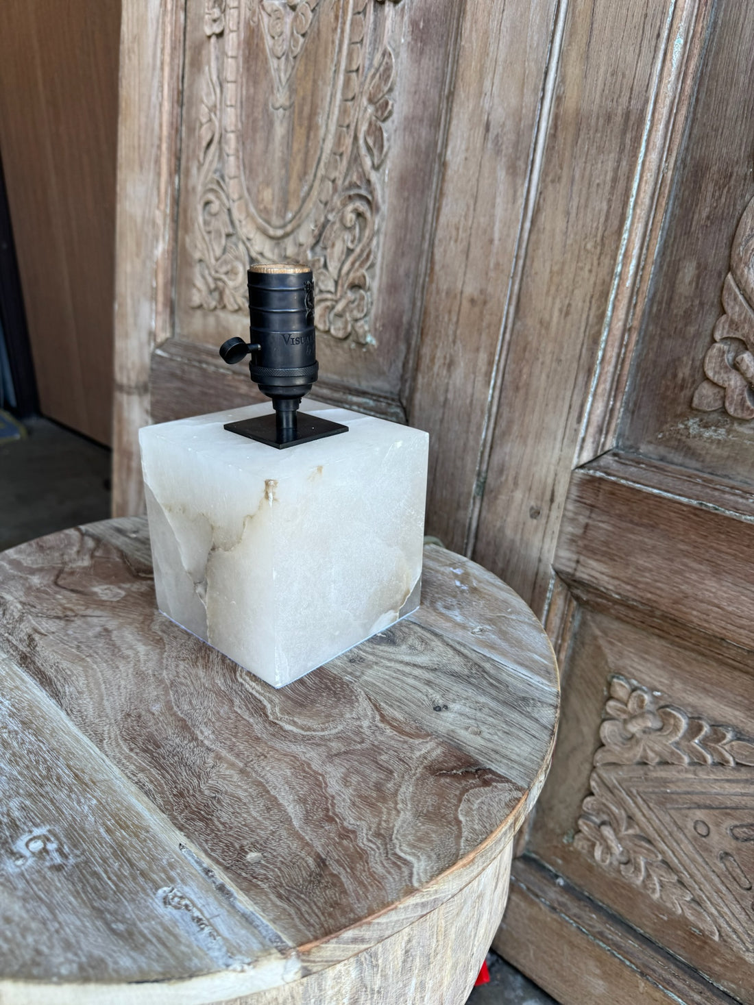 Alabaster Cube Accent Lamp
