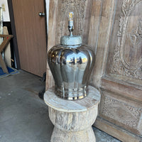 Midcentury Silver Table Lamp