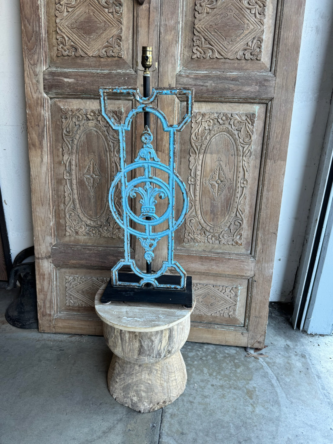 Architectural Fretwork Lamps - Pair