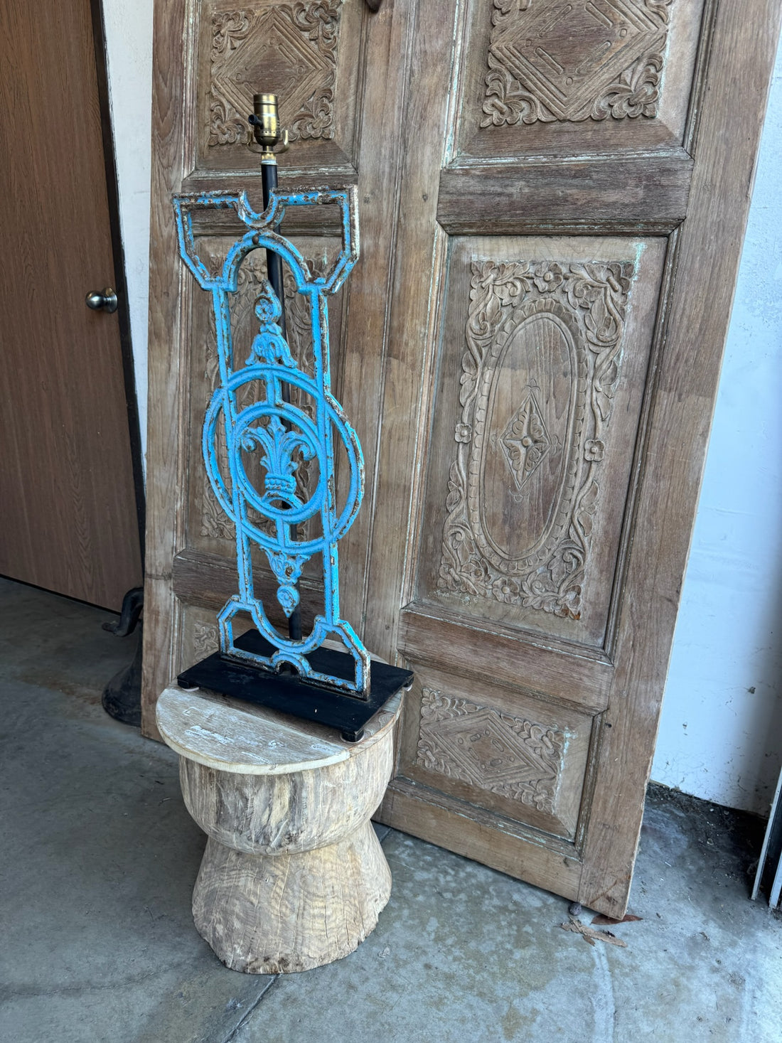 Architectural Fretwork Lamps - Pair