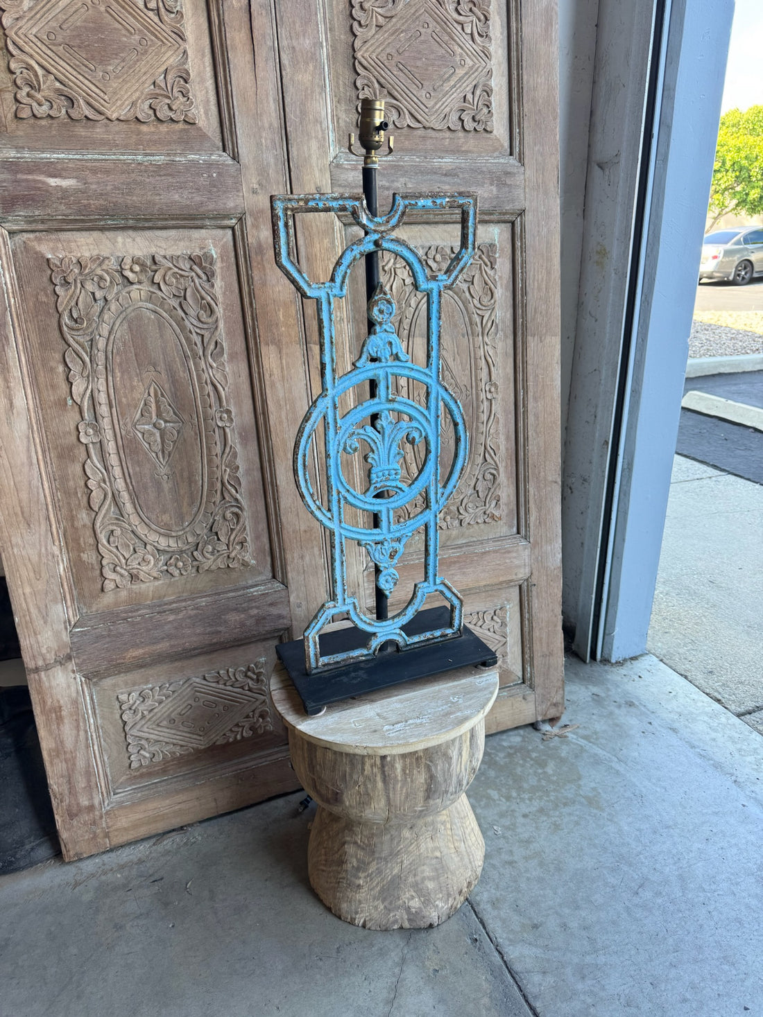 Architectural Fretwork Lamps - Pair