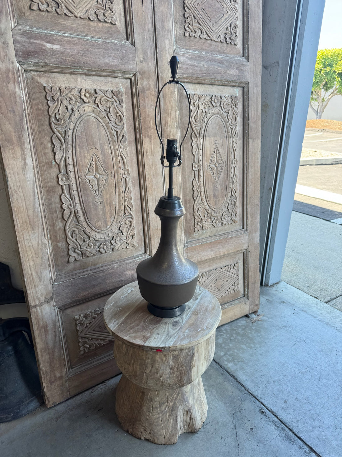 Speckled Brown Ceramic Table Lamp