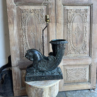 Vintage Bronze Pegasus Lamps - Pair