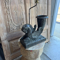 Vintage Bronze Pegasus Lamps - Pair