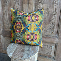 Block Print Peacock Pillow