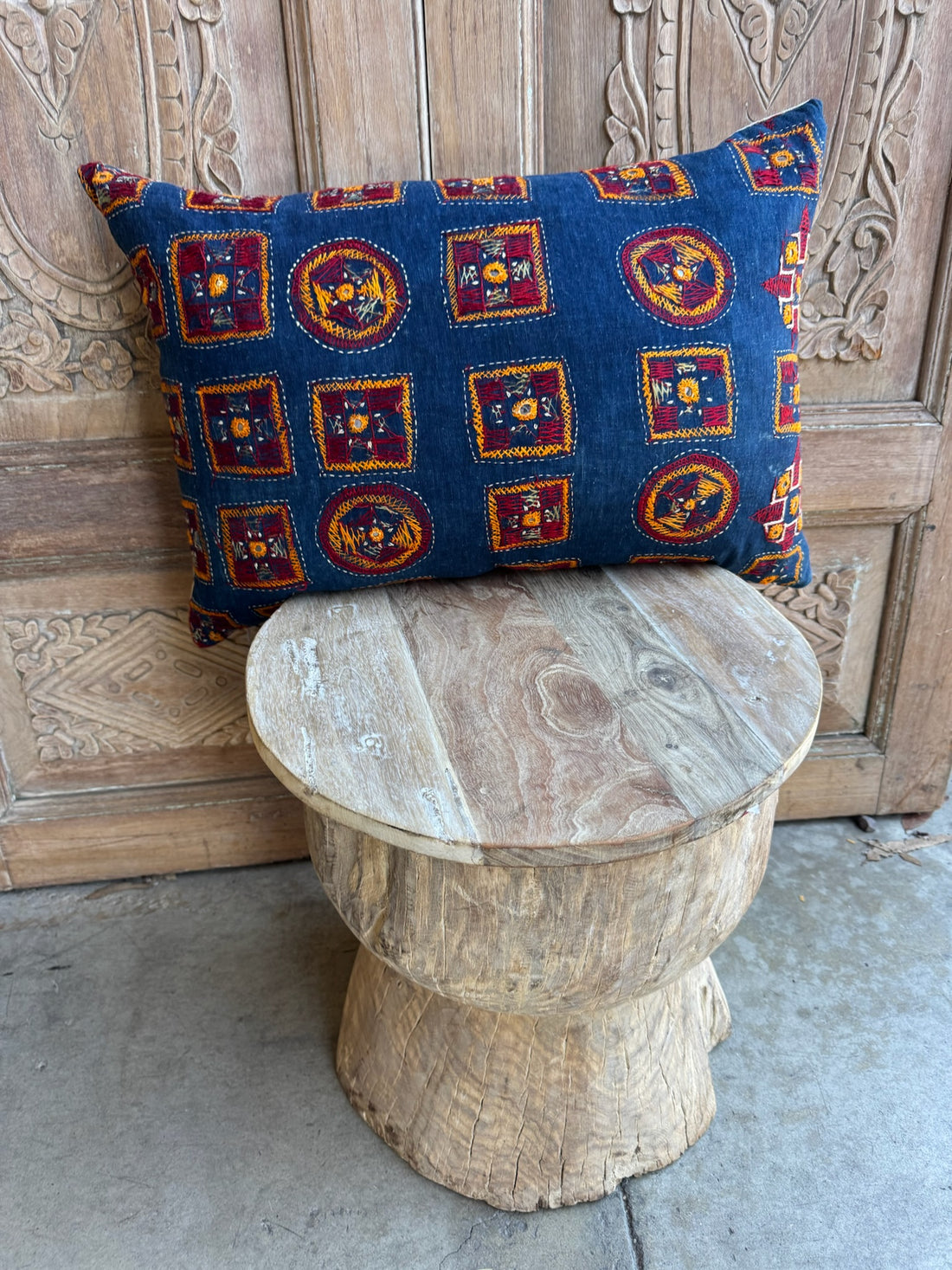 Handmade Hand Stitched Geometric Pillow