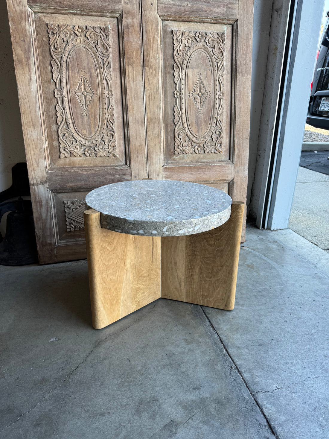 Concrete and Wood tables (S/2)